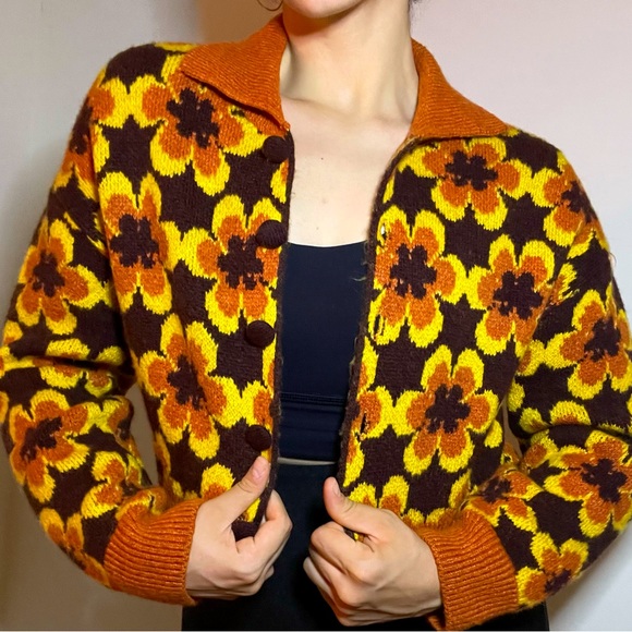Zara Jackets & Coats Zaras Floral Knit Cardigan Poshmark